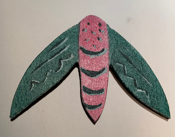 Wooden Moth Brooch